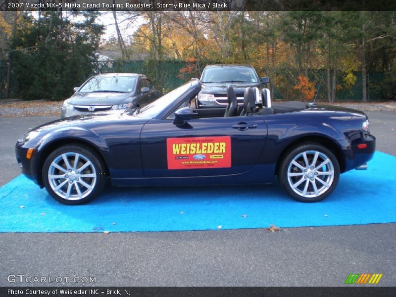 Stormy Blue Mica / Black 2007 Mazda MX-5 Miata Grand Touring Roadster