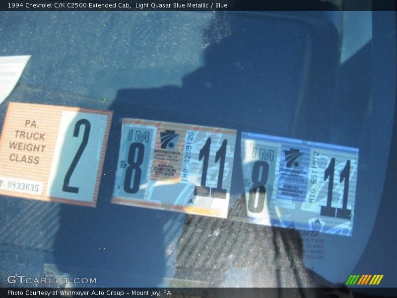 Light Quasar Blue Metallic / Blue 1994 Chevrolet C/K C2500 Extended Cab