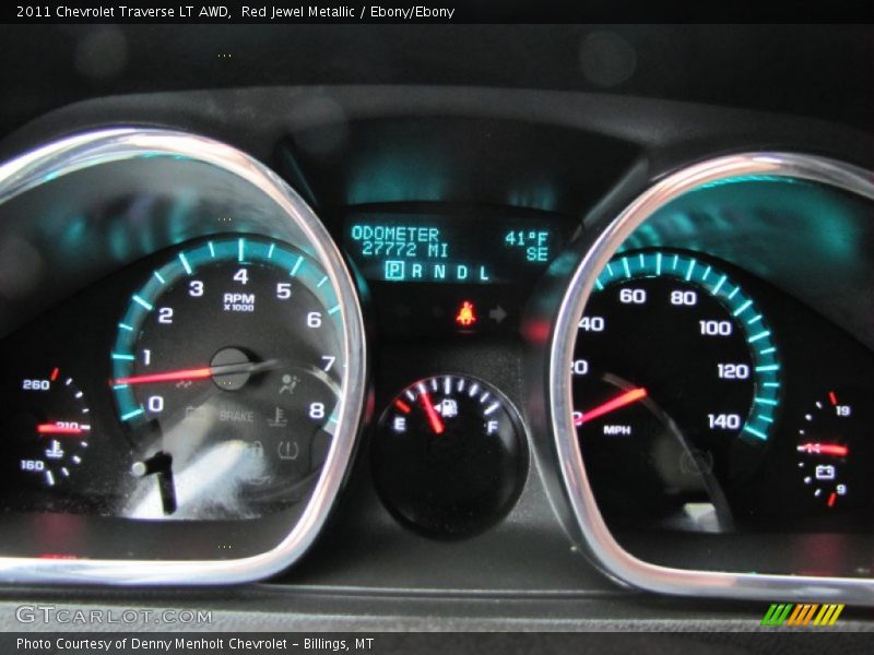 Red Jewel Metallic / Ebony/Ebony 2011 Chevrolet Traverse LT AWD
