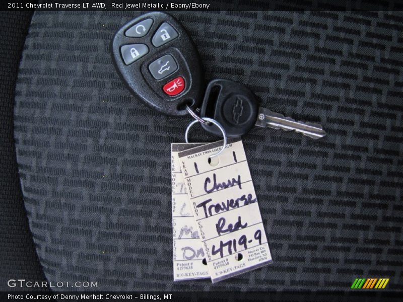 Red Jewel Metallic / Ebony/Ebony 2011 Chevrolet Traverse LT AWD