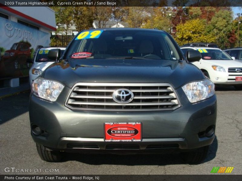 Cypress Green Pearl / Sand Beige 2009 Toyota Highlander V6