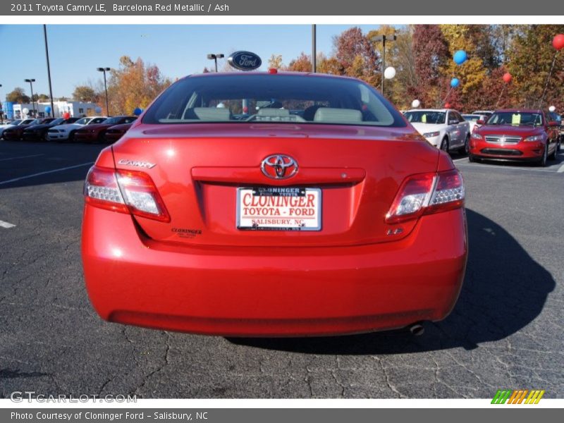 Barcelona Red Metallic / Ash 2011 Toyota Camry LE