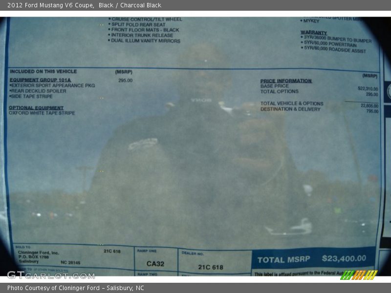 Black / Charcoal Black 2012 Ford Mustang V6 Coupe