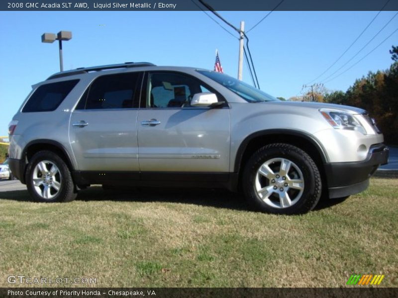 Liquid Silver Metallic / Ebony 2008 GMC Acadia SLT AWD