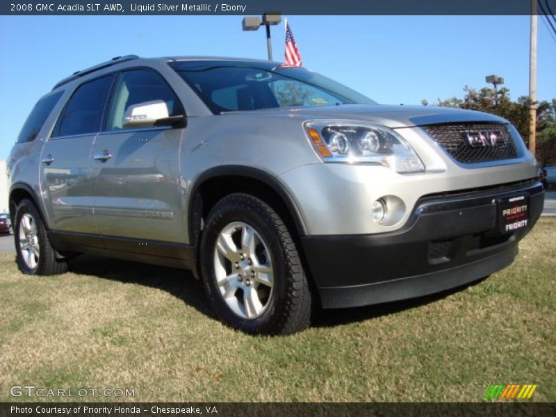 Liquid Silver Metallic / Ebony 2008 GMC Acadia SLT AWD