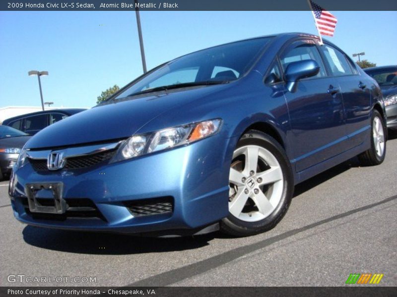 Atomic Blue Metallic / Black 2009 Honda Civic LX-S Sedan
