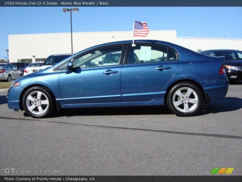 Atomic Blue Metallic / Black 2009 Honda Civic LX-S Sedan