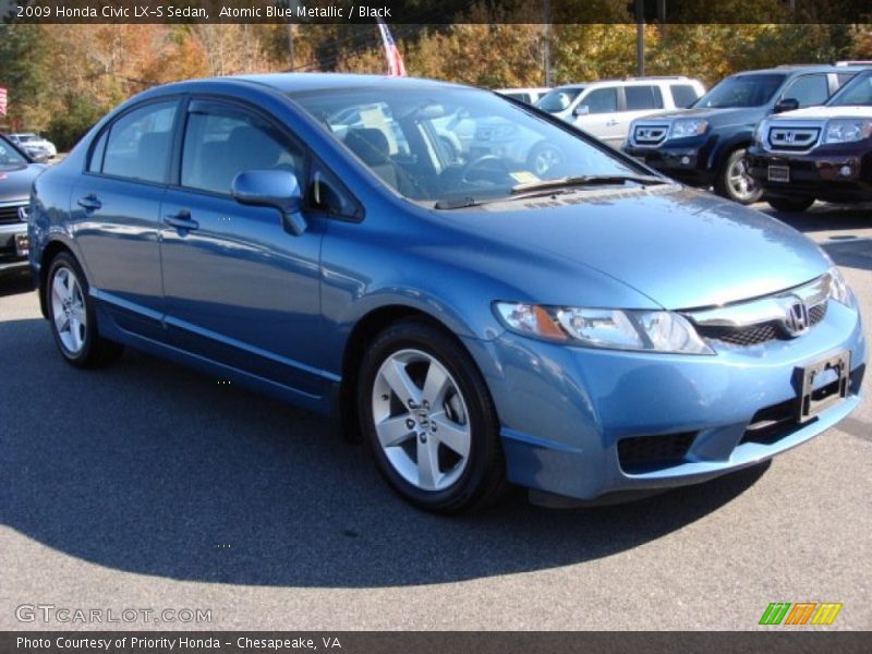 Atomic Blue Metallic / Black 2009 Honda Civic LX-S Sedan