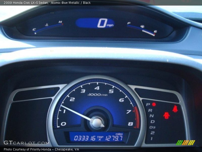 Atomic Blue Metallic / Black 2009 Honda Civic LX-S Sedan