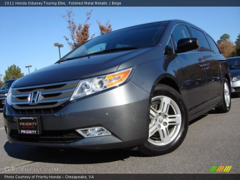 Polished Metal Metallic / Beige 2011 Honda Odyssey Touring Elite