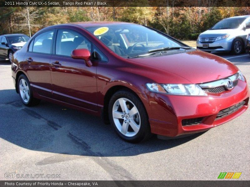 Tango Red Pearl / Black 2011 Honda Civic LX-S Sedan