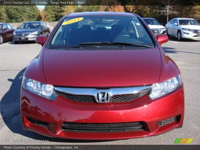 Tango Red Pearl / Black 2011 Honda Civic LX-S Sedan