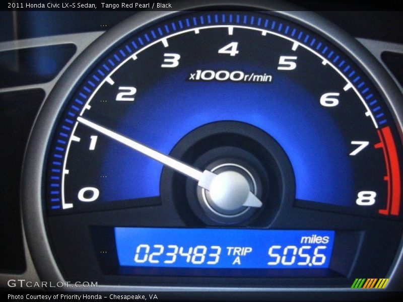 Tango Red Pearl / Black 2011 Honda Civic LX-S Sedan