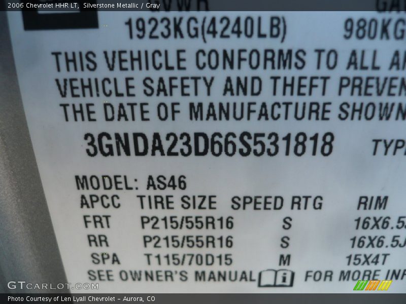 Silverstone Metallic / Gray 2006 Chevrolet HHR LT