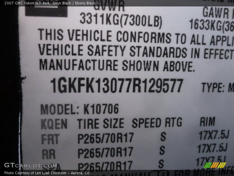 Onyx Black / Ebony Black 2007 GMC Yukon SLT 4x4