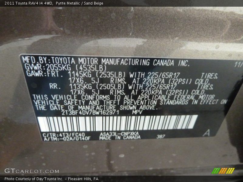 Pyrite Metallic / Sand Beige 2011 Toyota RAV4 I4 4WD