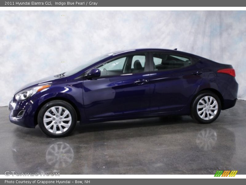 Indigo Blue Pearl / Gray 2011 Hyundai Elantra GLS