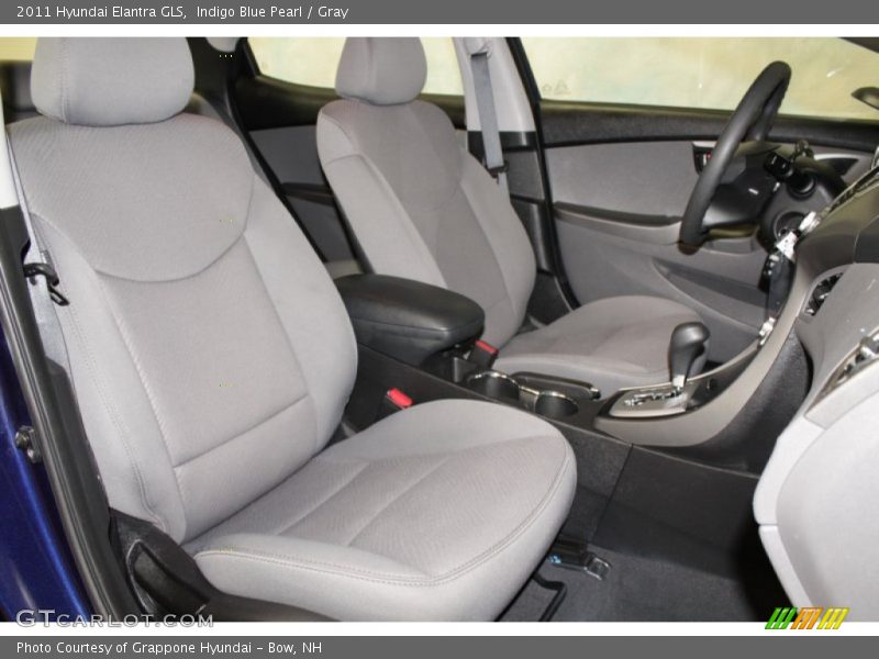Indigo Blue Pearl / Gray 2011 Hyundai Elantra GLS