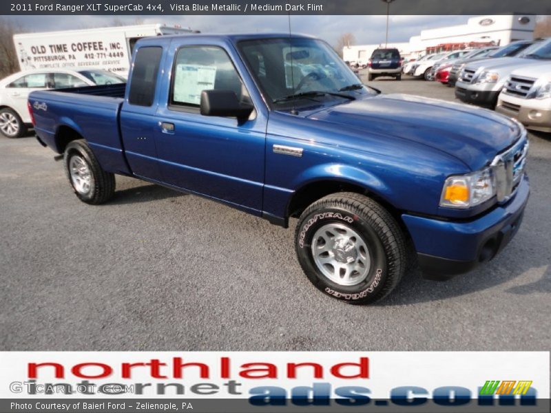 Vista Blue Metallic / Medium Dark Flint 2011 Ford Ranger XLT SuperCab 4x4