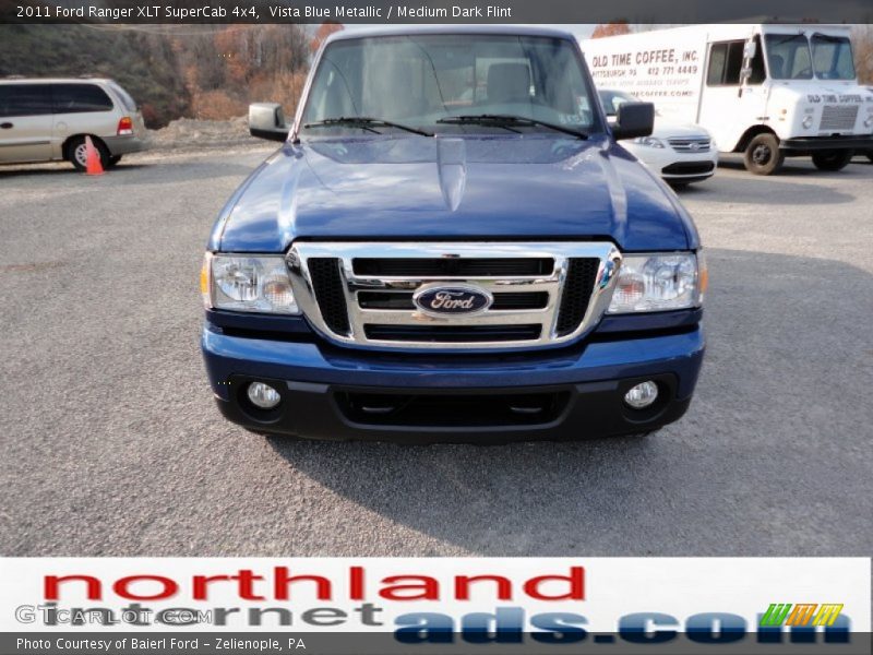 Vista Blue Metallic / Medium Dark Flint 2011 Ford Ranger XLT SuperCab 4x4
