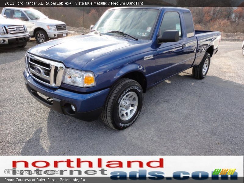 Vista Blue Metallic / Medium Dark Flint 2011 Ford Ranger XLT SuperCab 4x4
