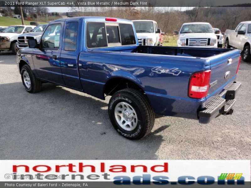 Vista Blue Metallic / Medium Dark Flint 2011 Ford Ranger XLT SuperCab 4x4