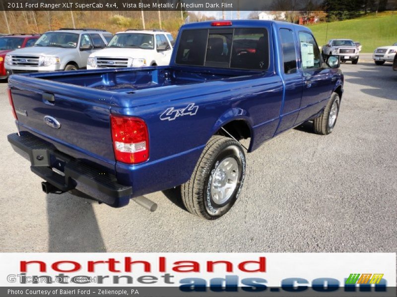 Vista Blue Metallic / Medium Dark Flint 2011 Ford Ranger XLT SuperCab 4x4
