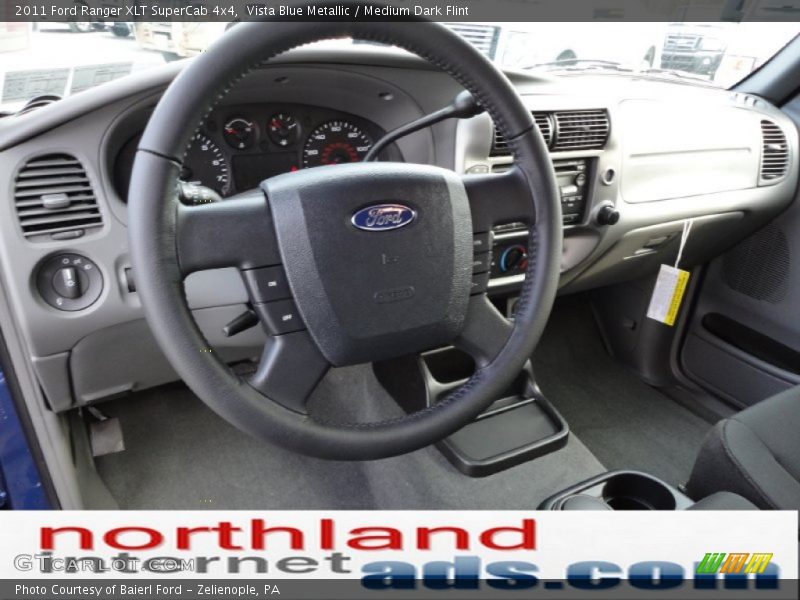 Vista Blue Metallic / Medium Dark Flint 2011 Ford Ranger XLT SuperCab 4x4