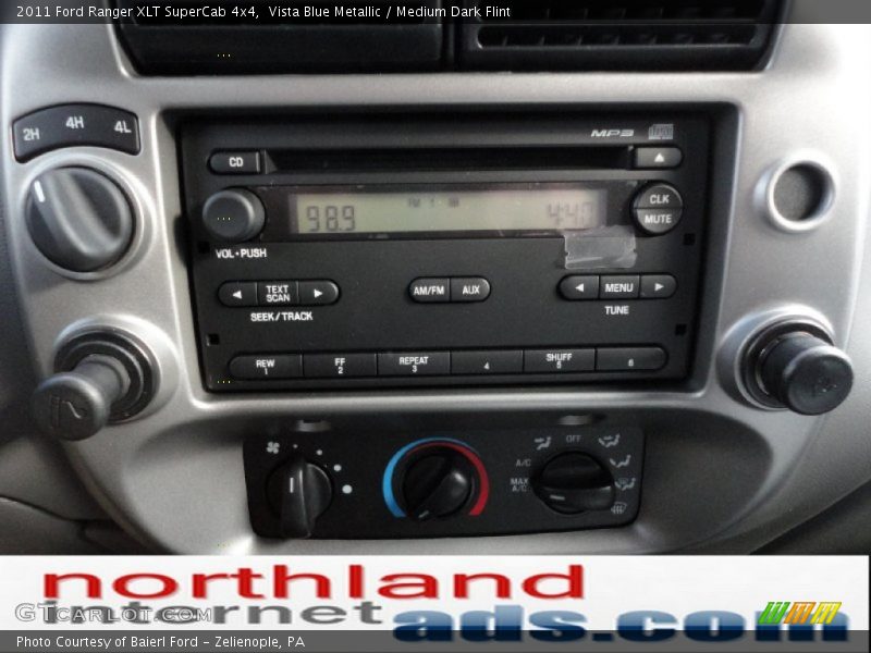 Vista Blue Metallic / Medium Dark Flint 2011 Ford Ranger XLT SuperCab 4x4