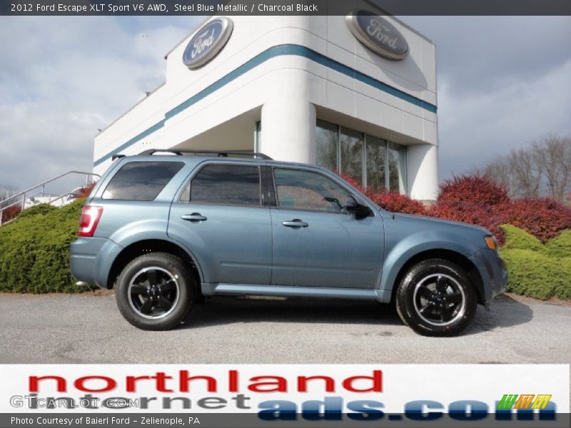 Steel Blue Metallic / Charcoal Black 2012 Ford Escape XLT Sport V6 AWD