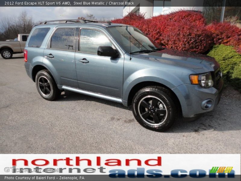 Steel Blue Metallic / Charcoal Black 2012 Ford Escape XLT Sport V6 AWD