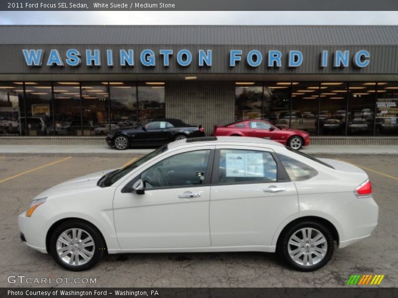 White Suede / Medium Stone 2011 Ford Focus SEL Sedan