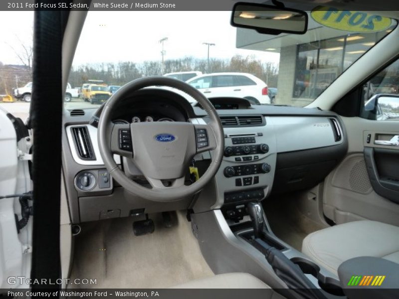 White Suede / Medium Stone 2011 Ford Focus SEL Sedan