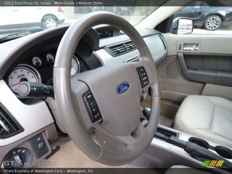 White Suede / Medium Stone 2011 Ford Focus SEL Sedan