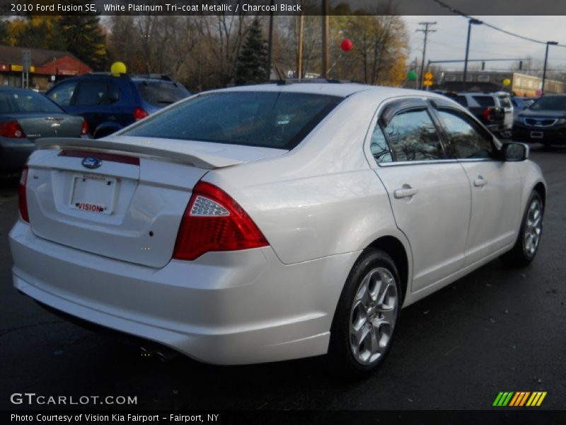 White Platinum Tri-coat Metallic / Charcoal Black 2010 Ford Fusion SE