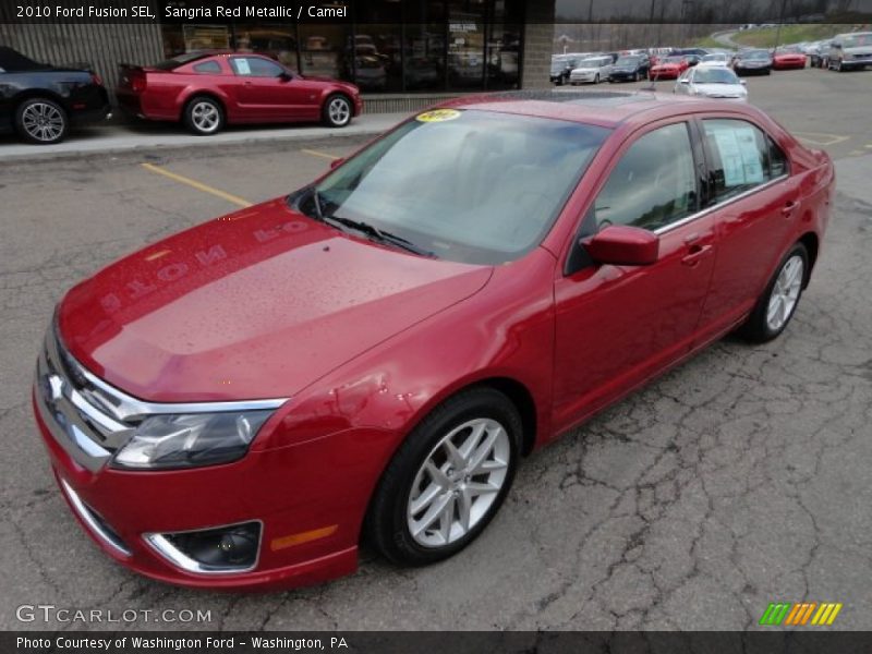 Sangria Red Metallic / Camel 2010 Ford Fusion SEL