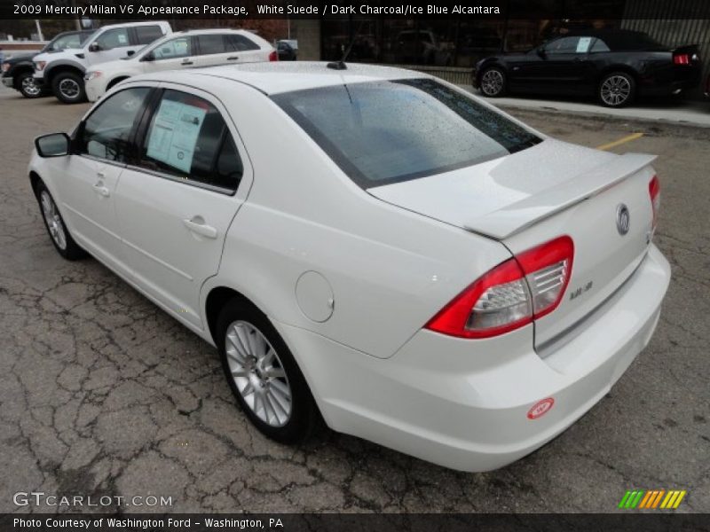 White Suede / Dark Charcoal/Ice Blue Alcantara 2009 Mercury Milan V6 Appearance Package