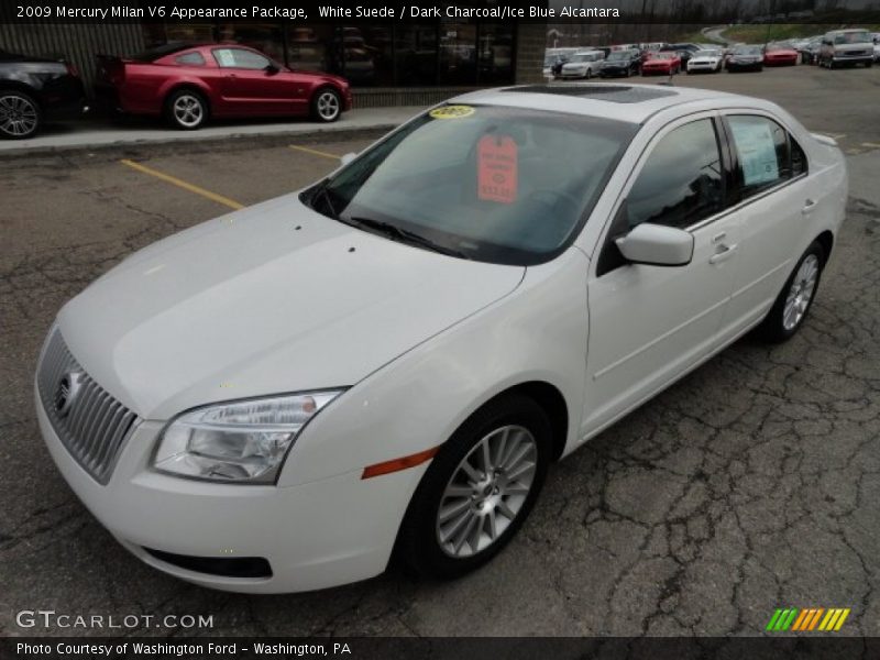 White Suede / Dark Charcoal/Ice Blue Alcantara 2009 Mercury Milan V6 Appearance Package