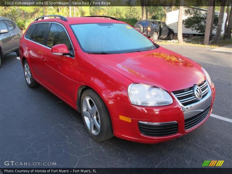 Salsa Red / Pure Beige 2009 Volkswagen Jetta SE SportWagen