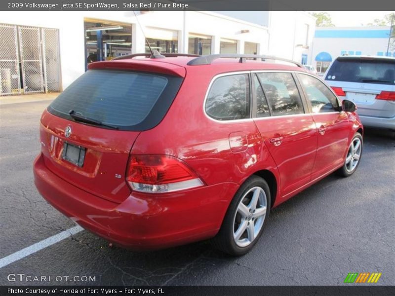 Salsa Red / Pure Beige 2009 Volkswagen Jetta SE SportWagen