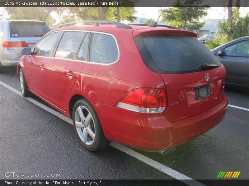 Salsa Red / Pure Beige 2009 Volkswagen Jetta SE SportWagen