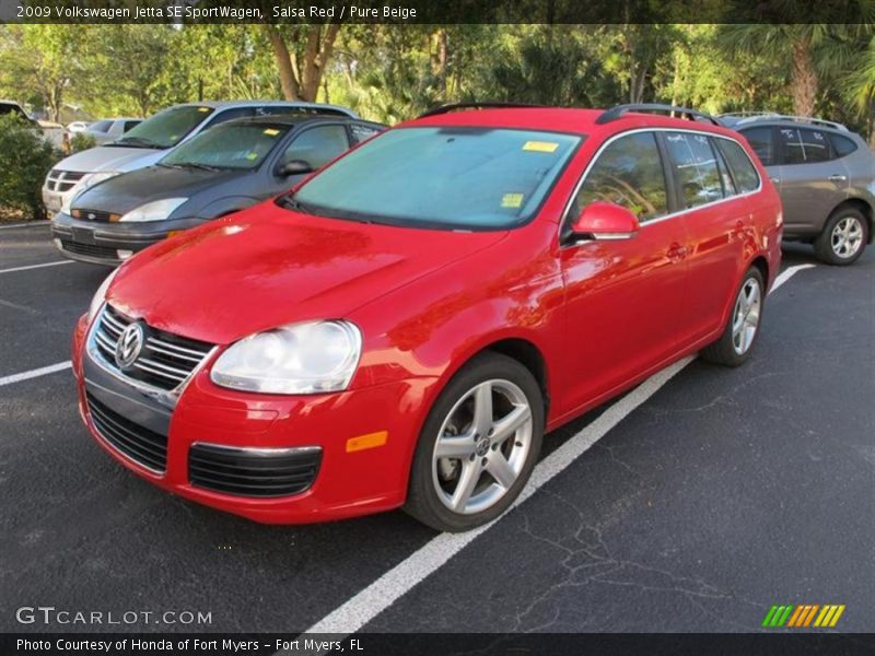 Salsa Red / Pure Beige 2009 Volkswagen Jetta SE SportWagen