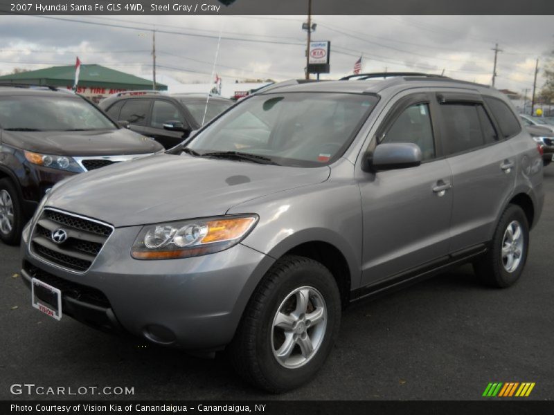 Steel Gray / Gray 2007 Hyundai Santa Fe GLS 4WD