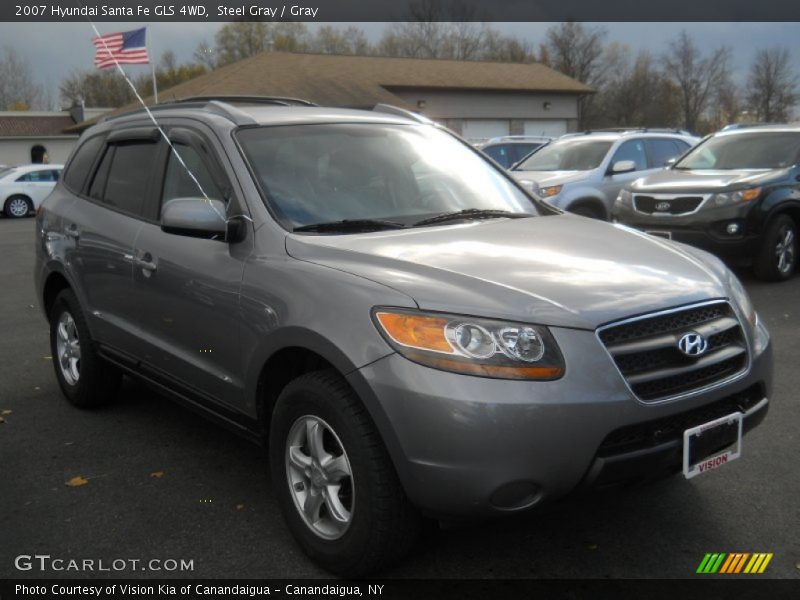Steel Gray / Gray 2007 Hyundai Santa Fe GLS 4WD