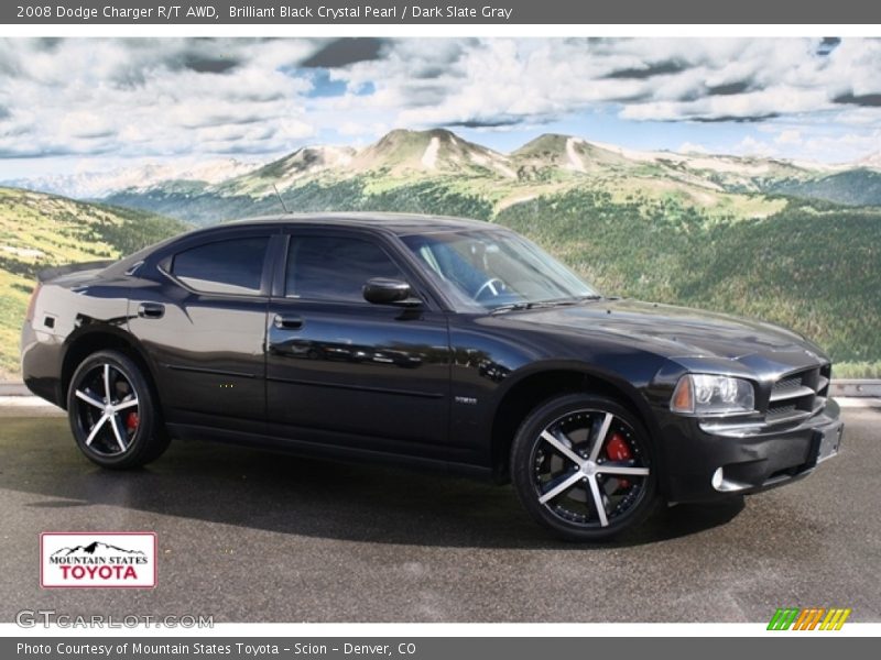 Brilliant Black Crystal Pearl / Dark Slate Gray 2008 Dodge Charger R/T AWD