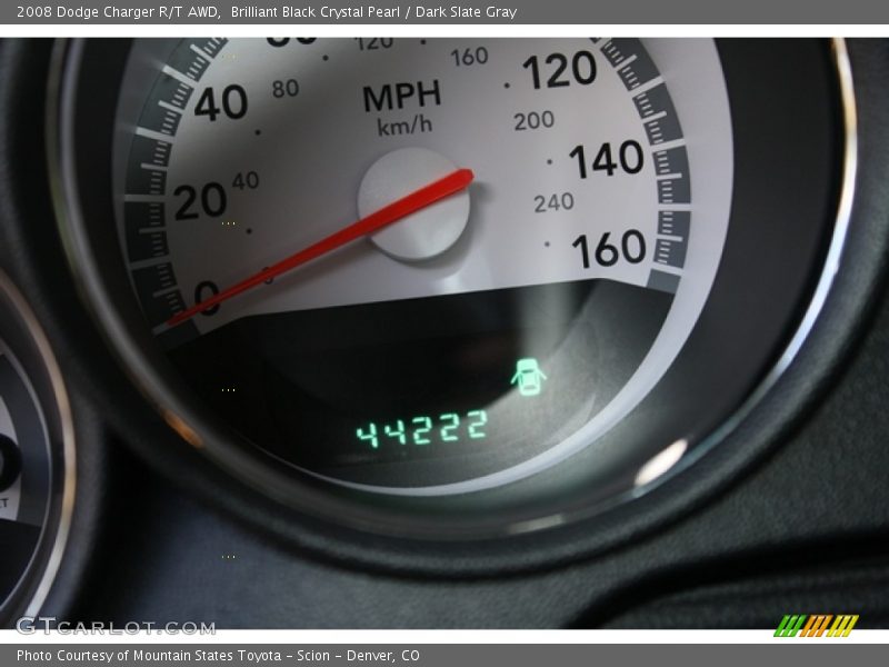 Brilliant Black Crystal Pearl / Dark Slate Gray 2008 Dodge Charger R/T AWD