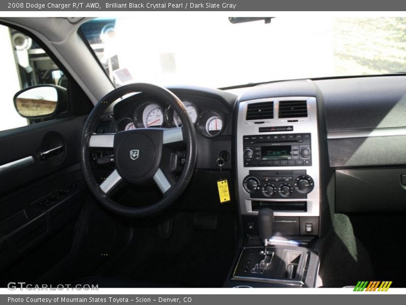 Brilliant Black Crystal Pearl / Dark Slate Gray 2008 Dodge Charger R/T AWD