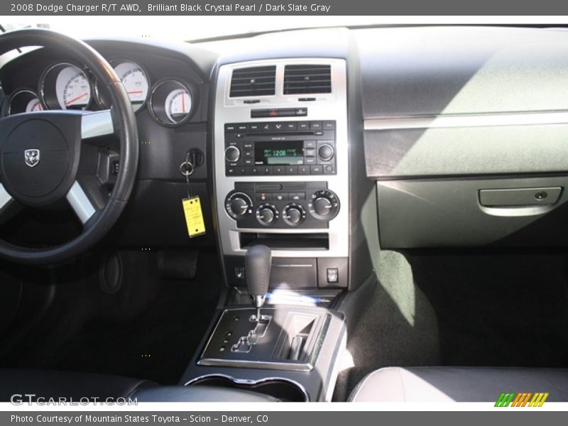 Brilliant Black Crystal Pearl / Dark Slate Gray 2008 Dodge Charger R/T AWD