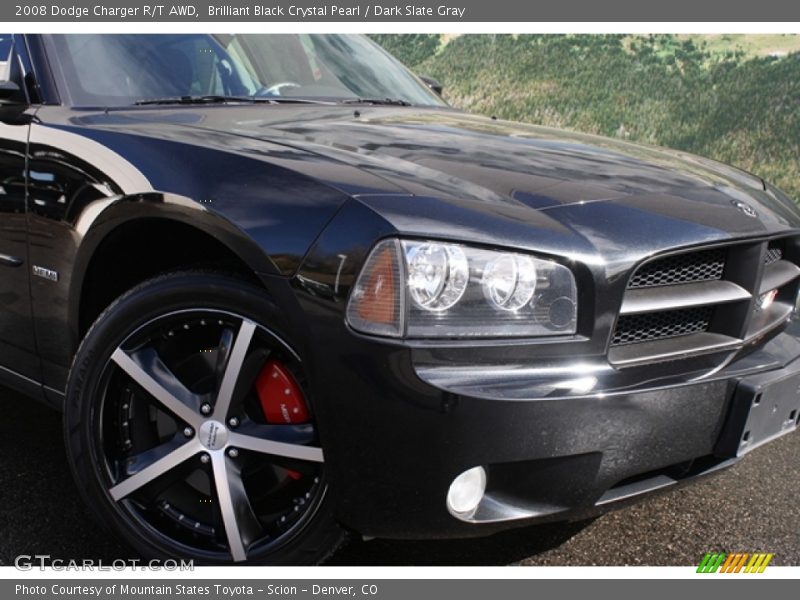 Brilliant Black Crystal Pearl / Dark Slate Gray 2008 Dodge Charger R/T AWD