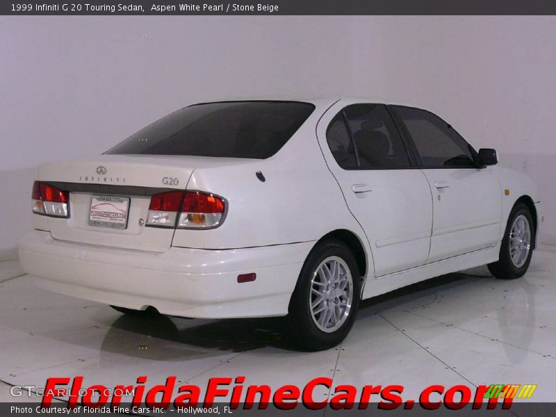 Aspen White Pearl / Stone Beige 1999 Infiniti G 20 Touring Sedan